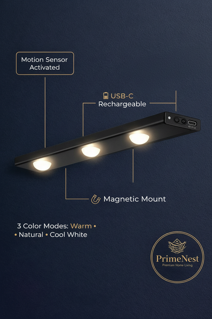 MotionGlow LED light in bedroom - load shedding ready